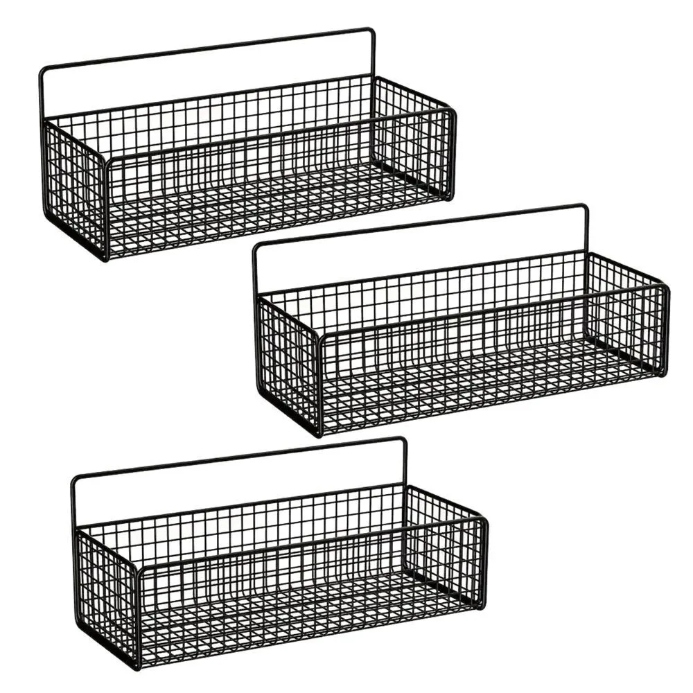 Decor Wall Mounted Wire Metal Yarn Storage Rack Set of 3 - 35cm