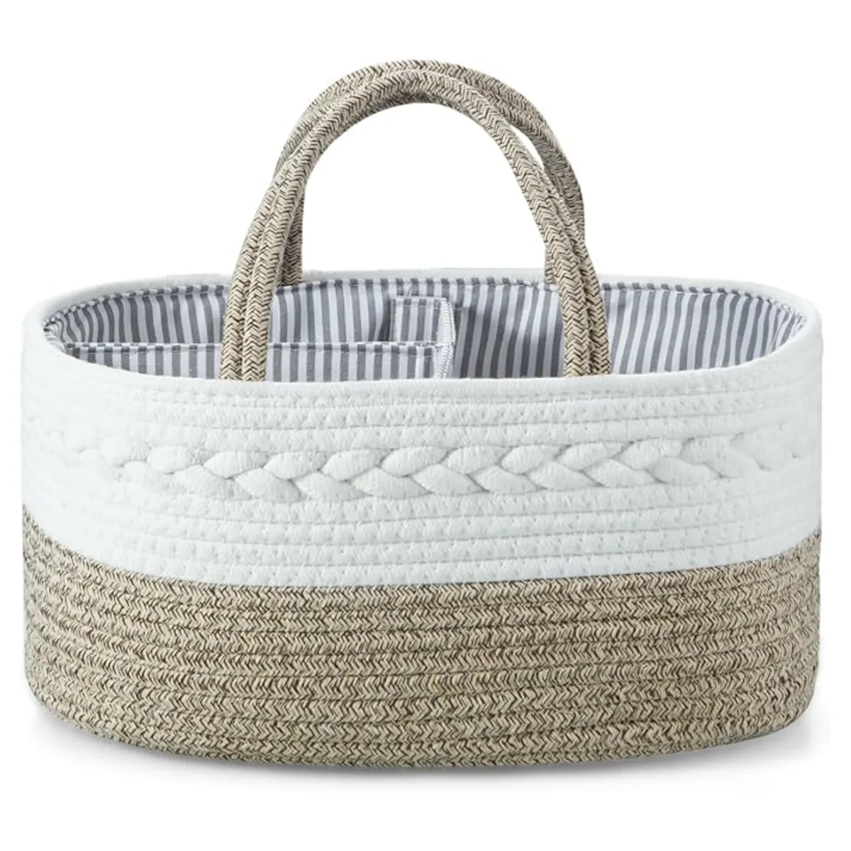 MXZXBXZ Diaper Caddy Bag Organizer Nursery Storage Basket Removable Inserts - Brown