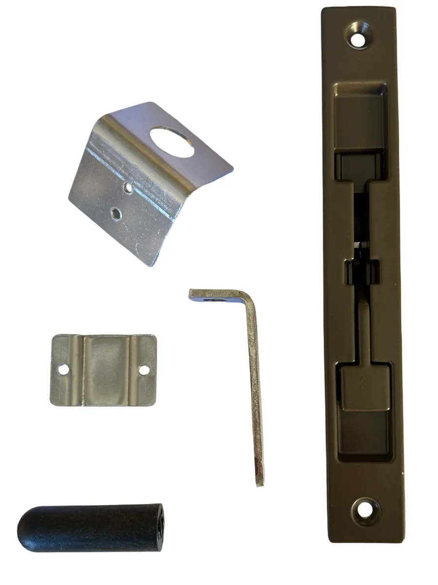 Flush Bolt Double Action Kit for Aluminium Doors - Bronze/Silver - Brown Bronze