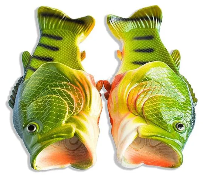 Fish Slippers Beach Shoes Non-Slip Sandals Creative Bass Slippers