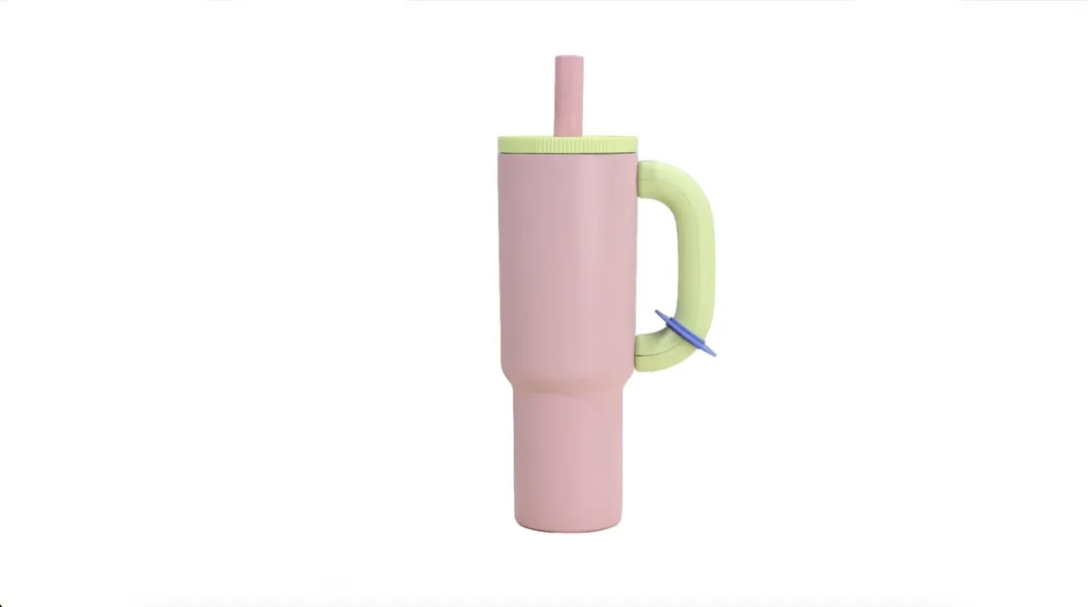40oz Straw Insulated Ice Cup Large Capacity Thermal Mug Tumbler with Handle