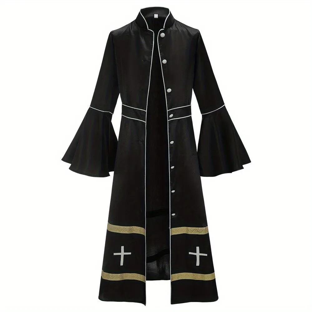 Church Clergy Priest Robe - Pastor Jumpsuit, Roman Cassock Religious Gown