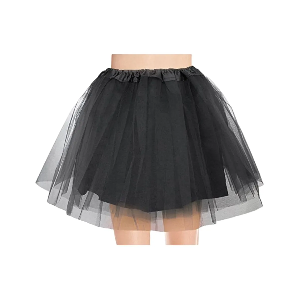 Women's Tutu Skirt Adult Classic Elastic Mini Tulle Ballet Skirt for Party - Black