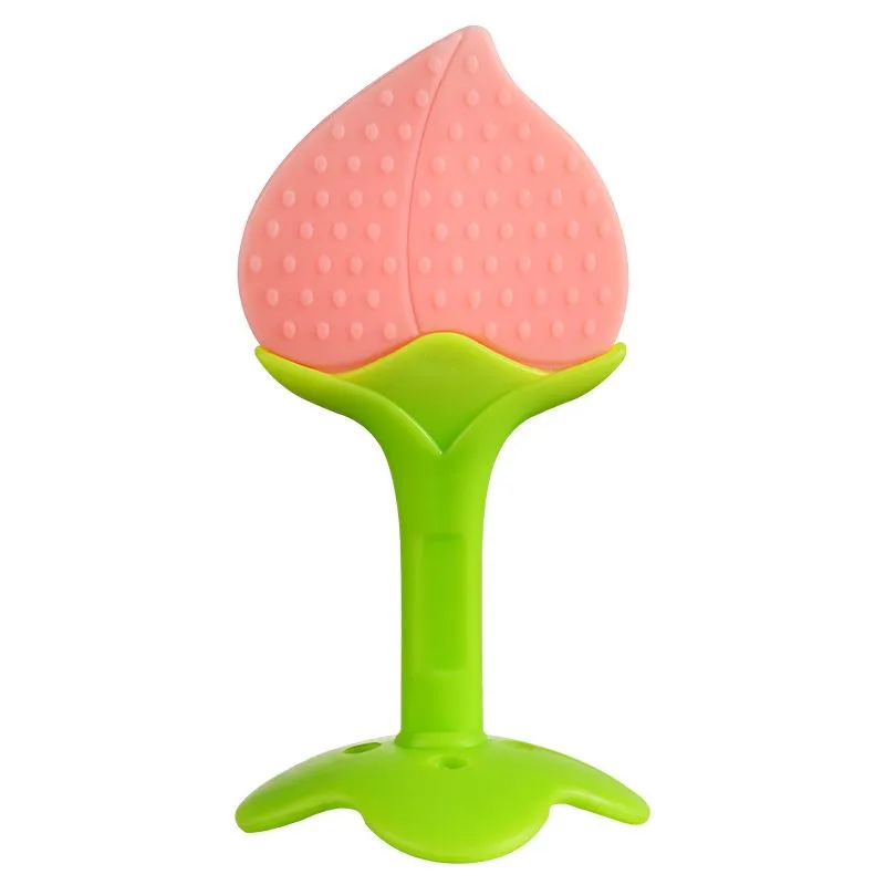 Fruit Shaped Silicone Teething Toy for Babies BPA Free - Pink, Green