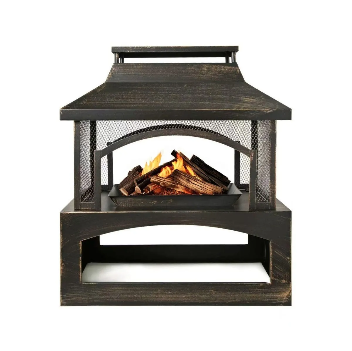 BraaiBoss 82cm Outdoor Fire Place, Wood Storage Shelf - Patio Heater