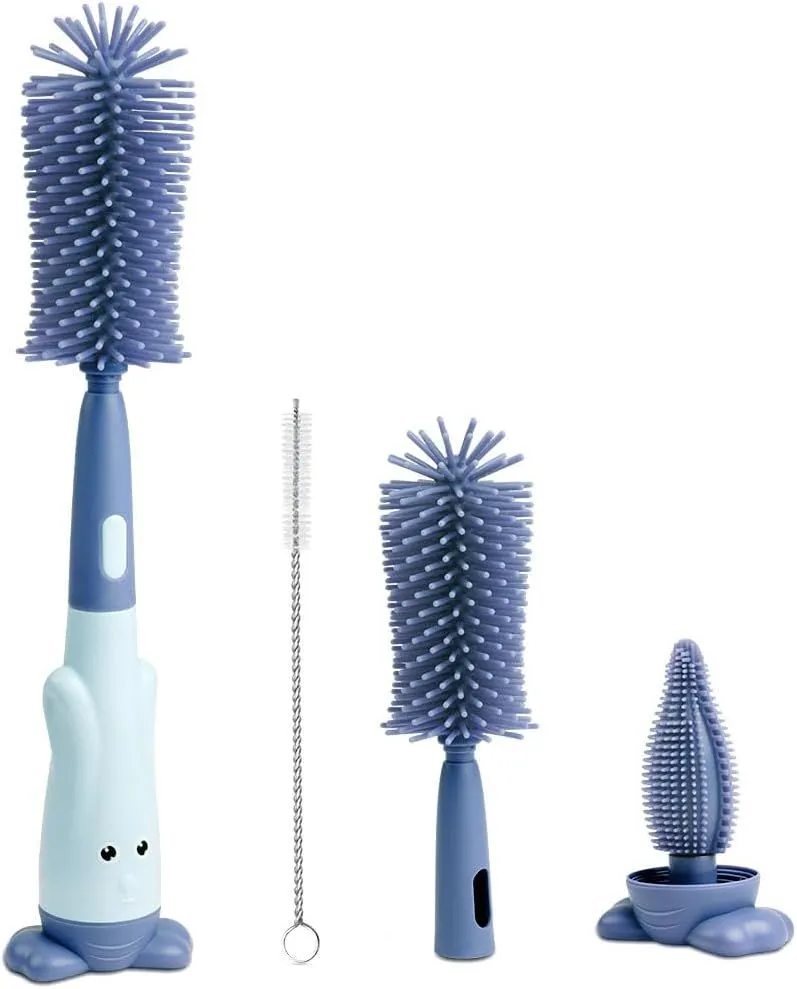 Veladranth Food Grade Silicone Soft 3 Pack Scrub Brush Baby Bottle Brush