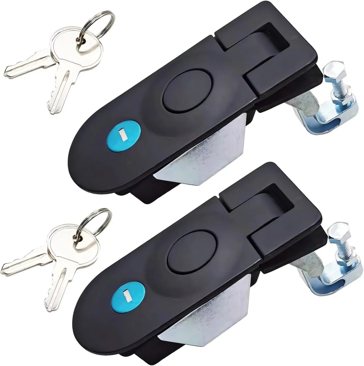 Latch Compression Ms609, Push Button Zinc Alloy, Style Lock Black Doors