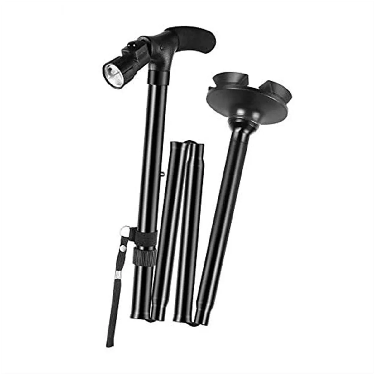 Foldable Walking Cane Crutch Aluminum Portable Hand Walking Stick