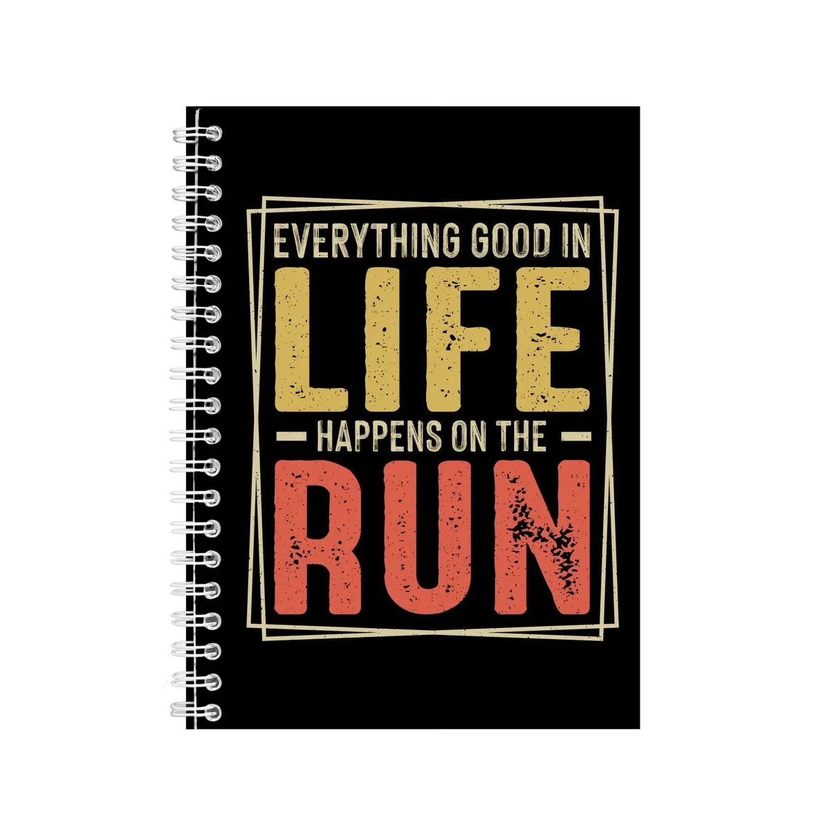 Life A5 Notebook Spiral and Lined Running Graphic Saying Notepad Present178