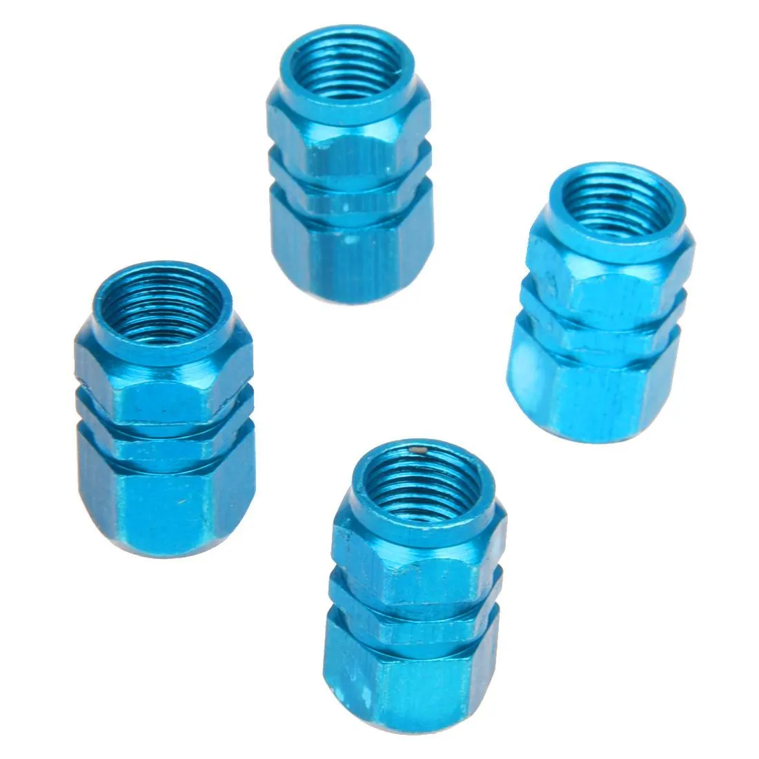 Tire Wheel Rims Stem Air Valve Caps Tyre Cover Car Truck Bike Blue - 4 Piece