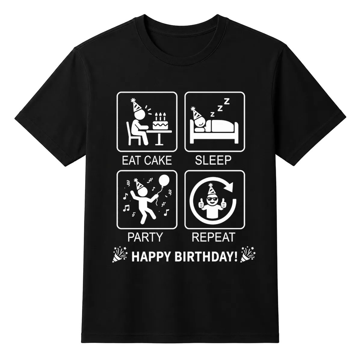 Birthday Eat Cake Sleep Repeat Unisex T-shirt