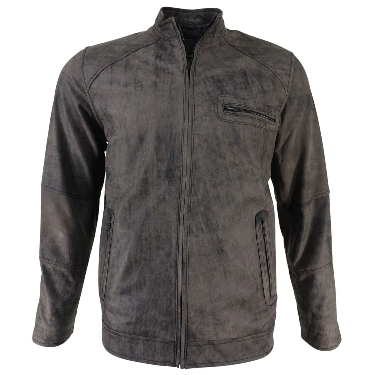 Mens Genuine Leather Regular Fit Jacket - Buffed Brown