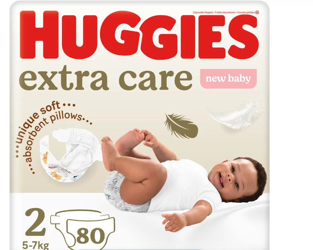 Huggies Extra Care - Size 2 New Baby (5-7kg) 80s