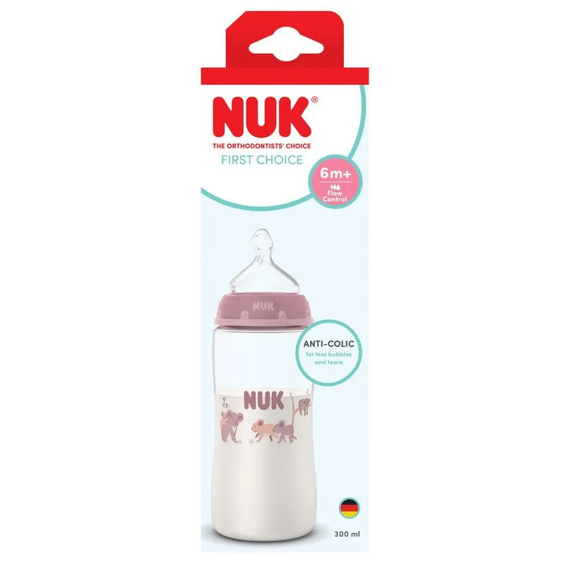 Nuk First Choice Bottle 300ml Flow Control Koala 6 Months+