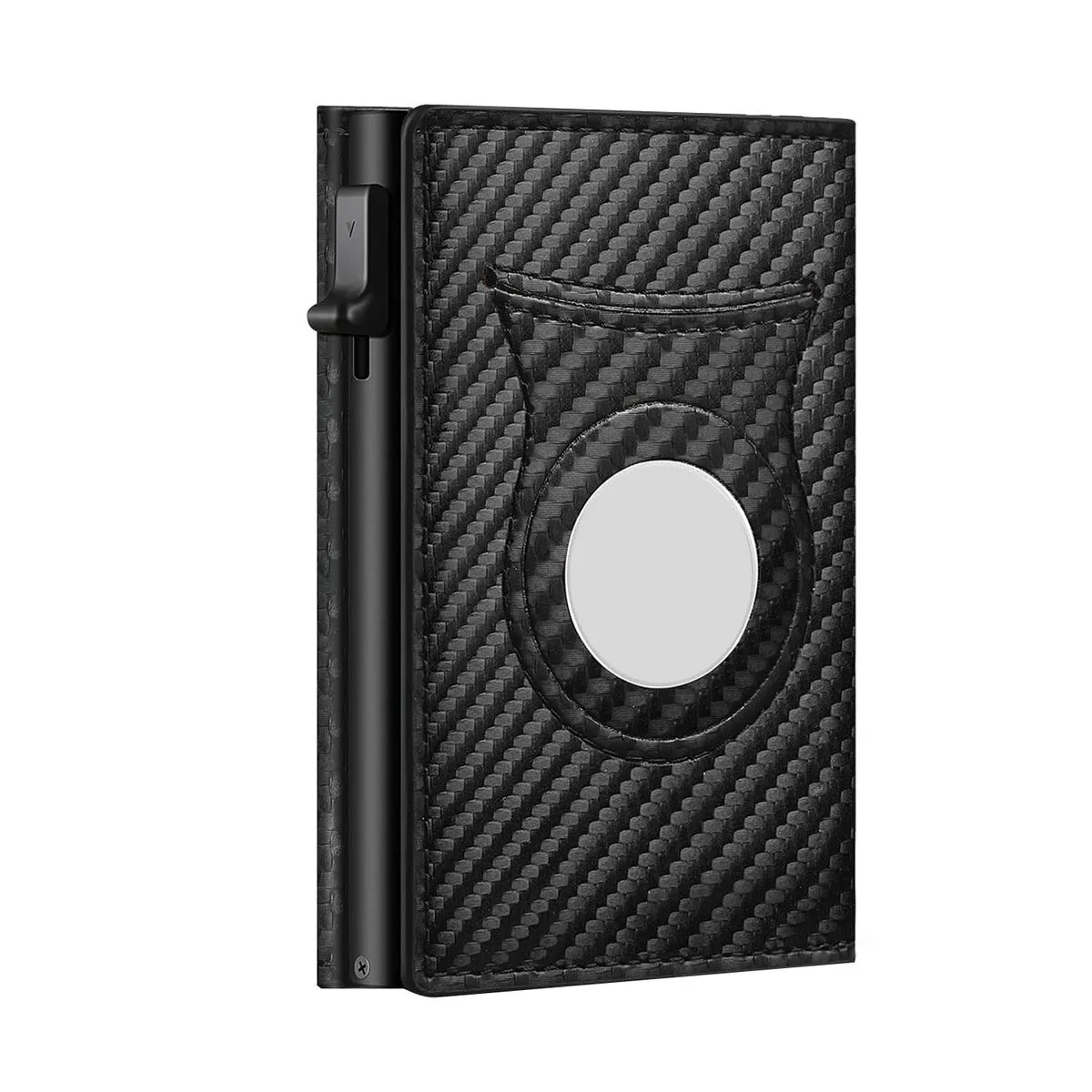Mens Smart Wallet Compatible With Airtag - No Airtag - With Pop Up Button