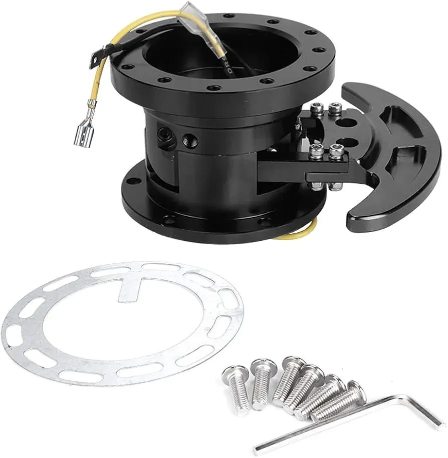 Universal Steering Wheel Quick Release Drop Down/Up Hub Adapter - Black