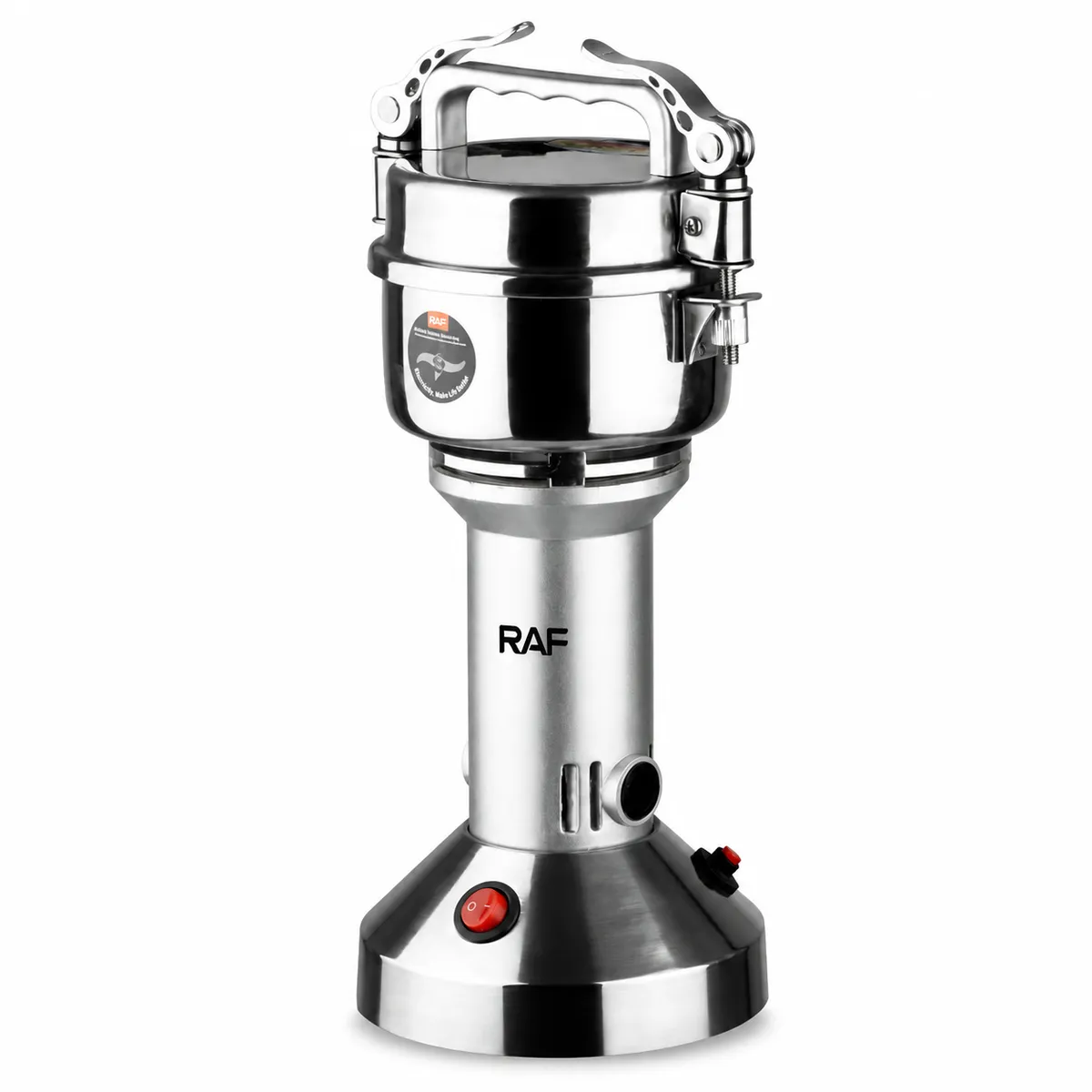Stainless Steel Electric Grinder with Tall RAF Metal Grinding Jar