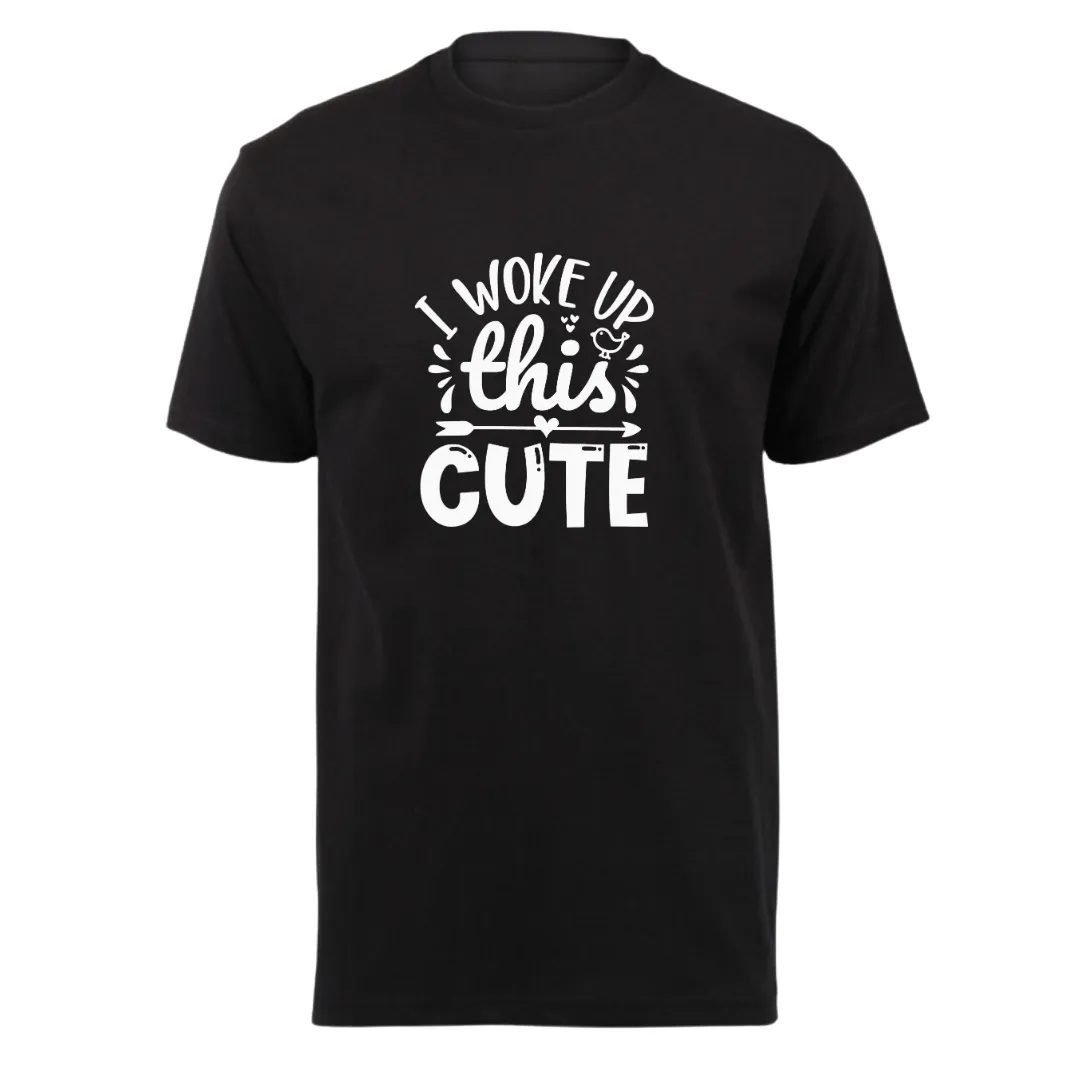 Kids White Short Sleeve T-shirt - I Wake Up This Cute