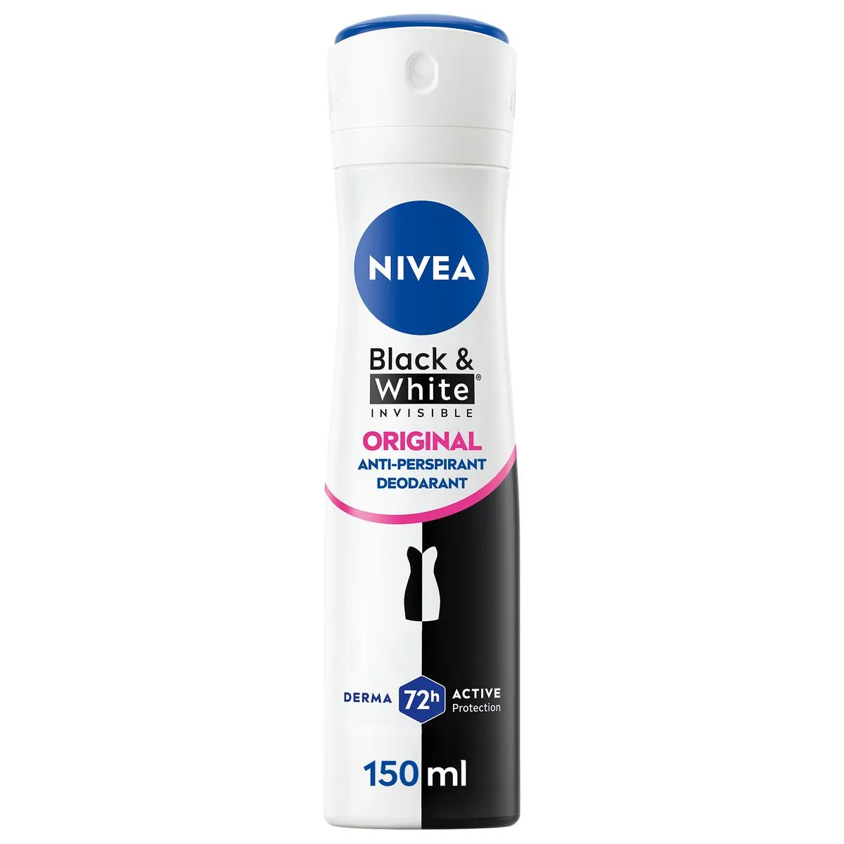 NIVEA Black & White Invisible Original Anti-perspirant Deo Spray, 150ml