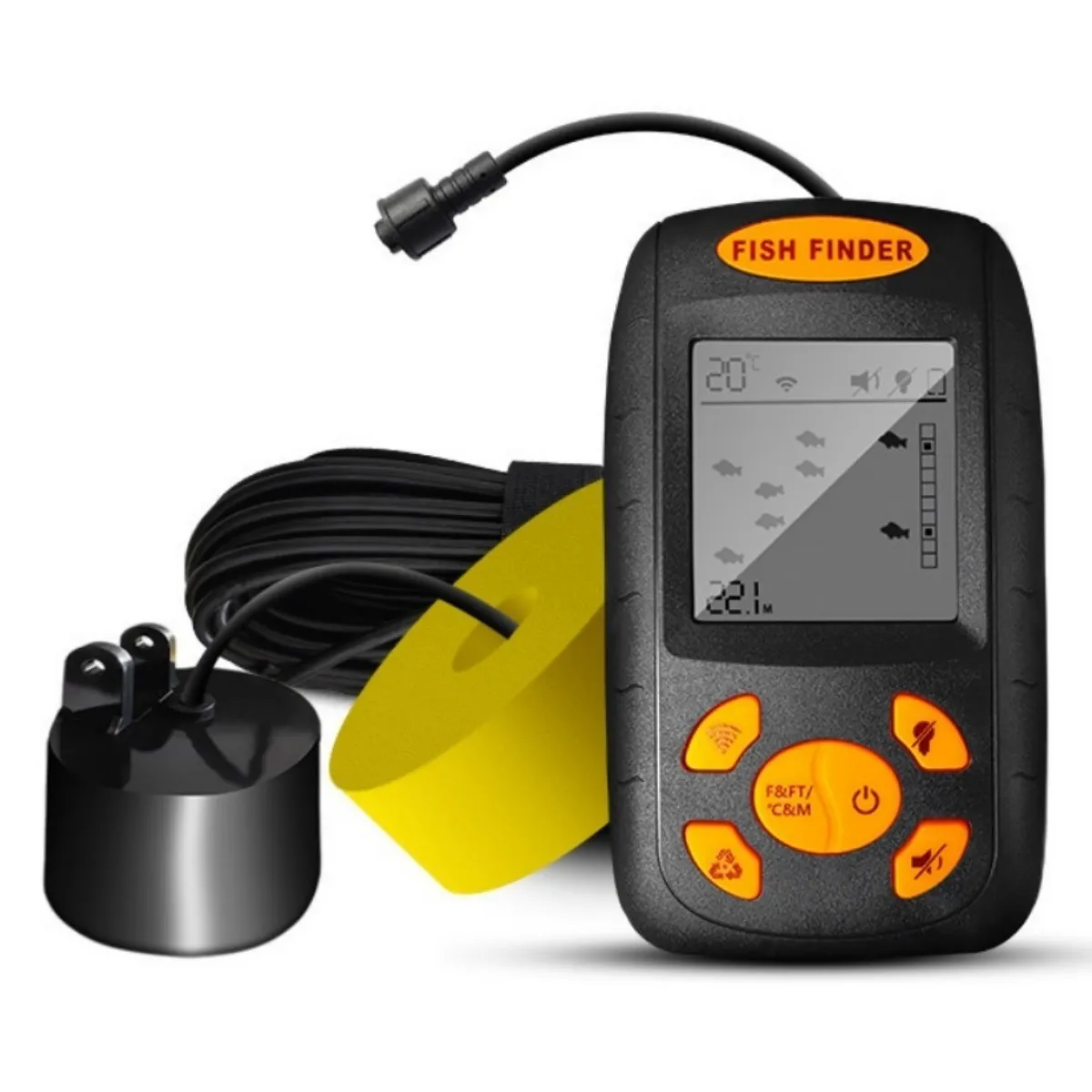 Wired Smart Fish Finder - Portable Fish School Locator for Wild Fishing