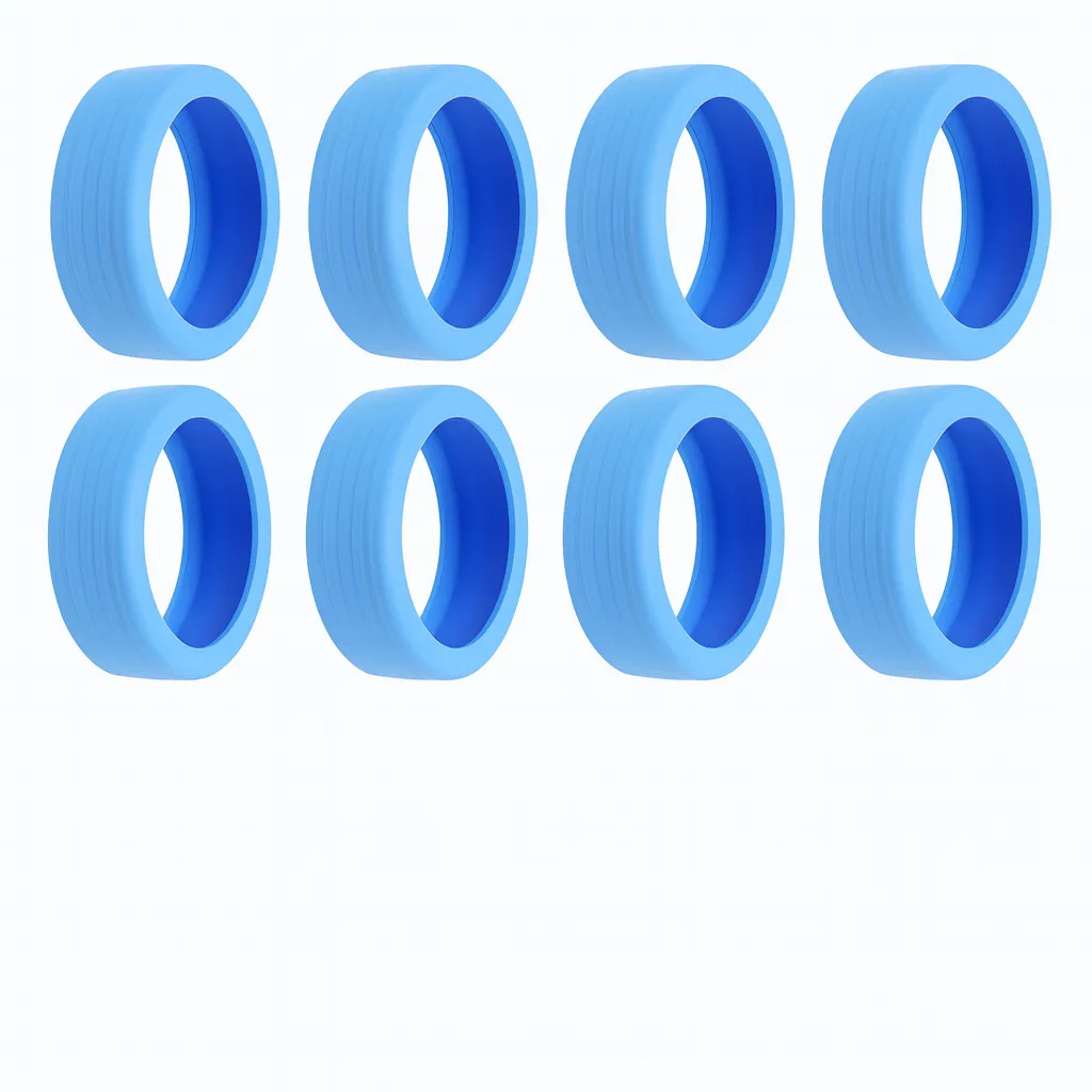 8 Piece Wear-Resistant Suitcase Wheel Covers - Blue