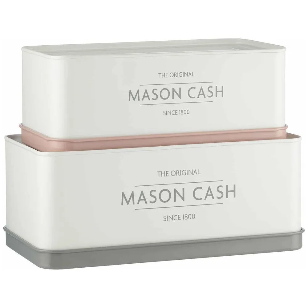 Mason Cash Innovative Kitchen Set of 2 Rectangular Storage Tins
