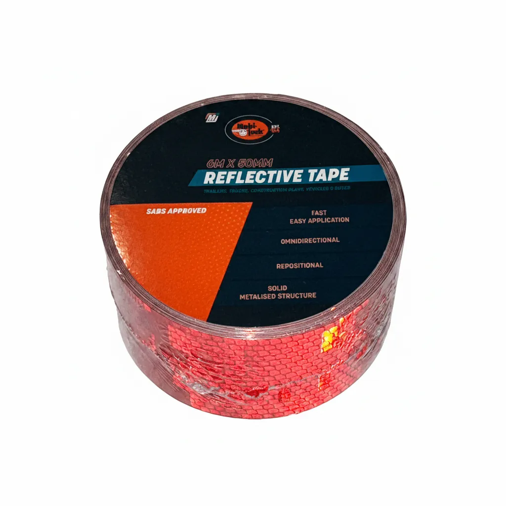 Reflective Tape 6m x 50mm - High Visibility Red