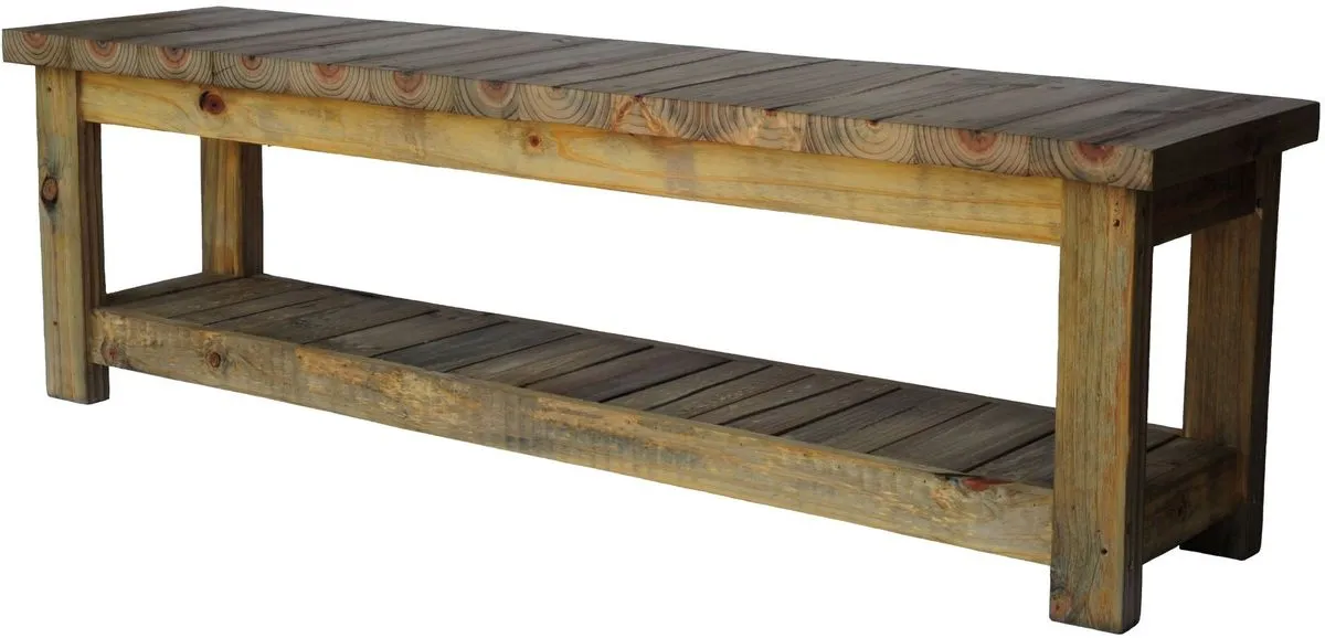 Mnguni 1.5m Entrance Bench/Table, with shelf at bottom from Wood - Mariner