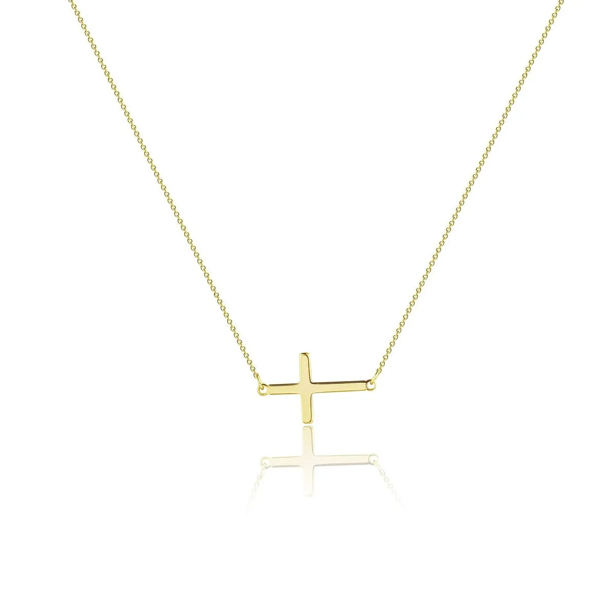 Classic Simple Cross Pendant Necklace For Women Daily Matching - Gold