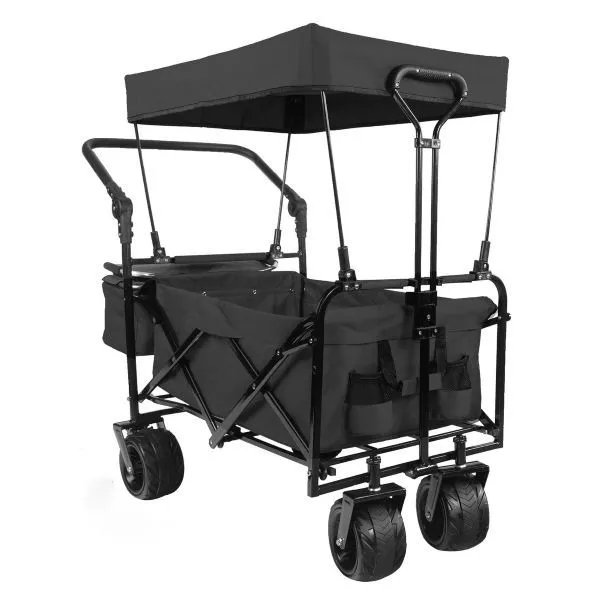 Heavy-Duty Foldable Camping Wagon Cart with Portable Storage