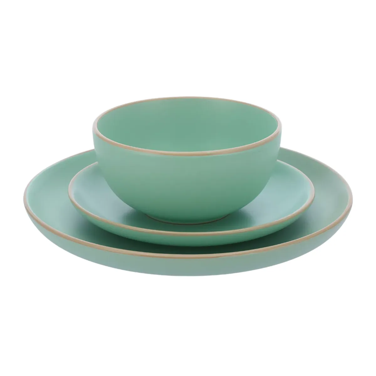 Matte Stoneware Dinnerware - 12 Set - Mint