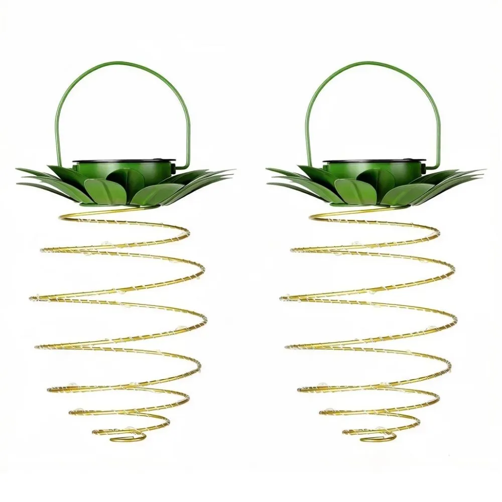 Solar Powered Pineapple Iron Outdoor Hanging Lamp