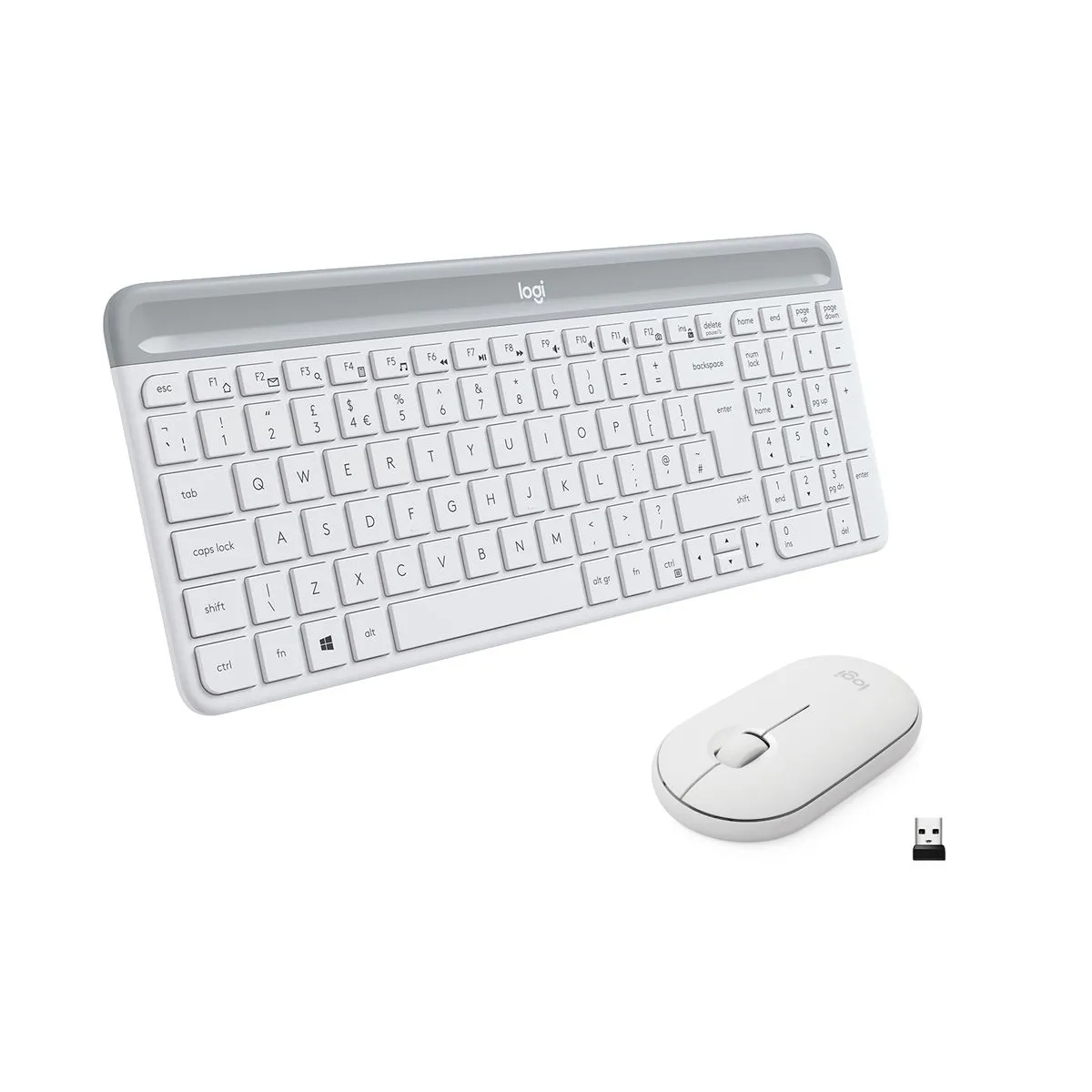 Logitech - MK470 Slim Wireless Keyboard and Mouse Combo - Off-White