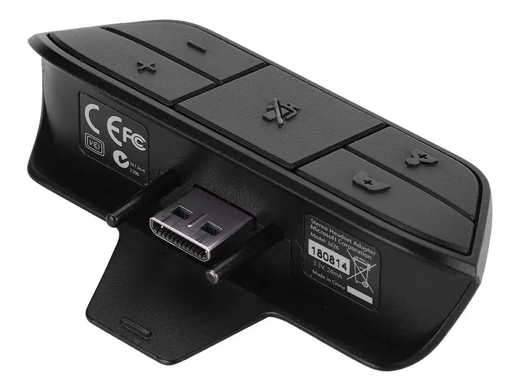 Stereo Headset Adapter Compatible with Xbox One Controller - Black