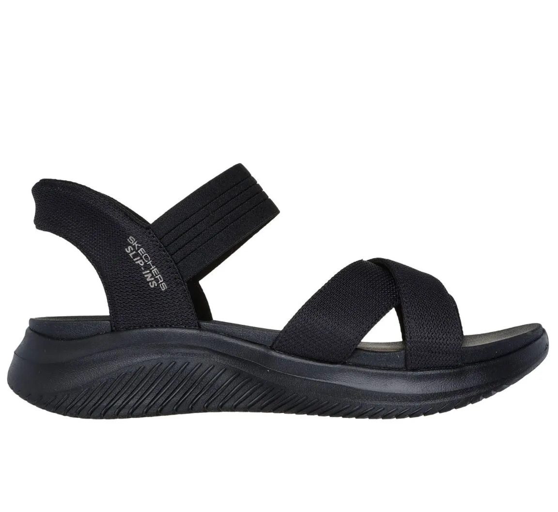 skechers Women Black Plain Slide