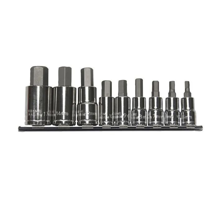 Bit Set 3/8 Inch + 1/2 Inch Drive 9 Piece