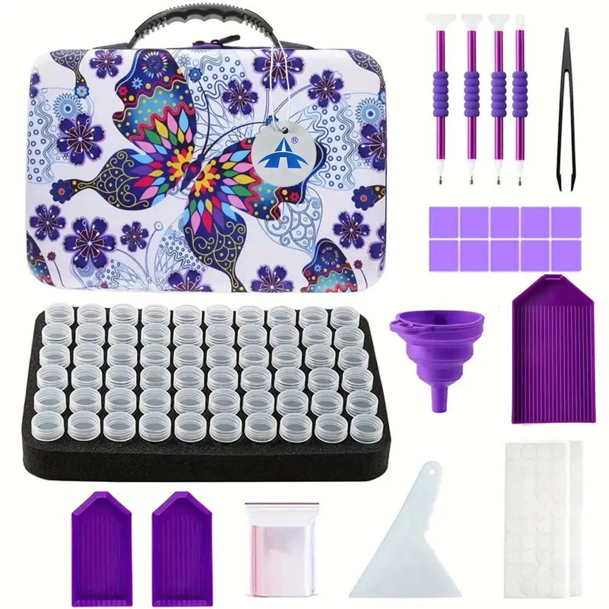 ALANES Portable EVA Painting Storage Case With 60 Jars & Accessories Kit