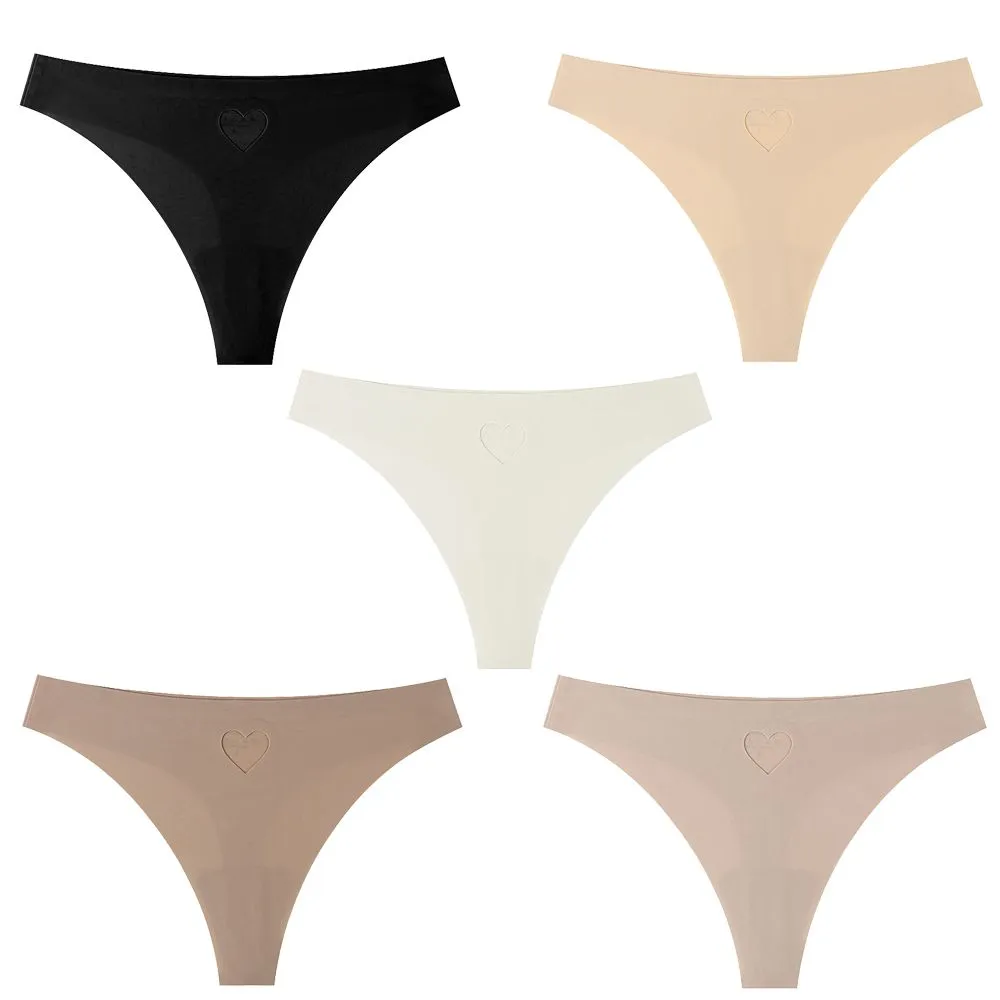 Polymide Thong Panties Low-Waist Underwear for Young Ladies - Pack of 5