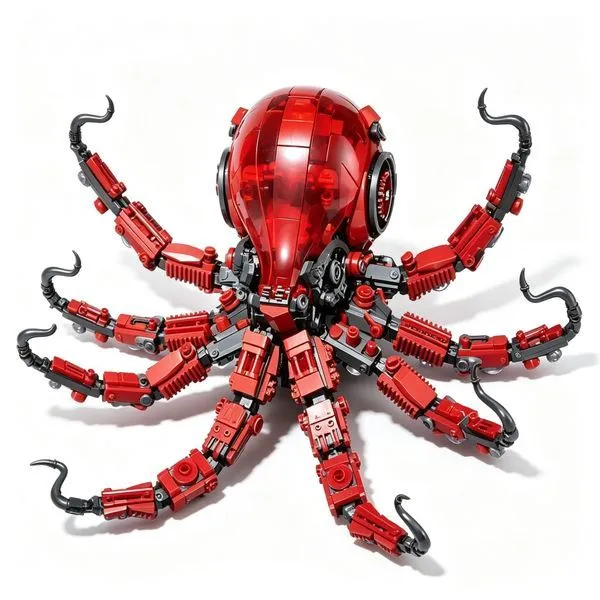 882pcs Light Up Mechanical Octopus LED STEM Building Toy