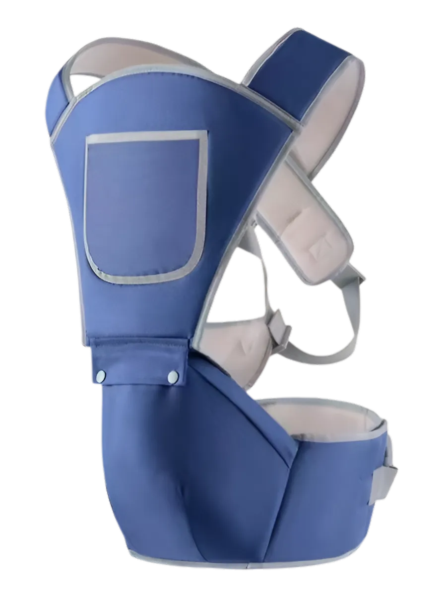 Ergonomic All-in-One Baby Carrier with Hip Seat - Adjustable & Breathable - Blue