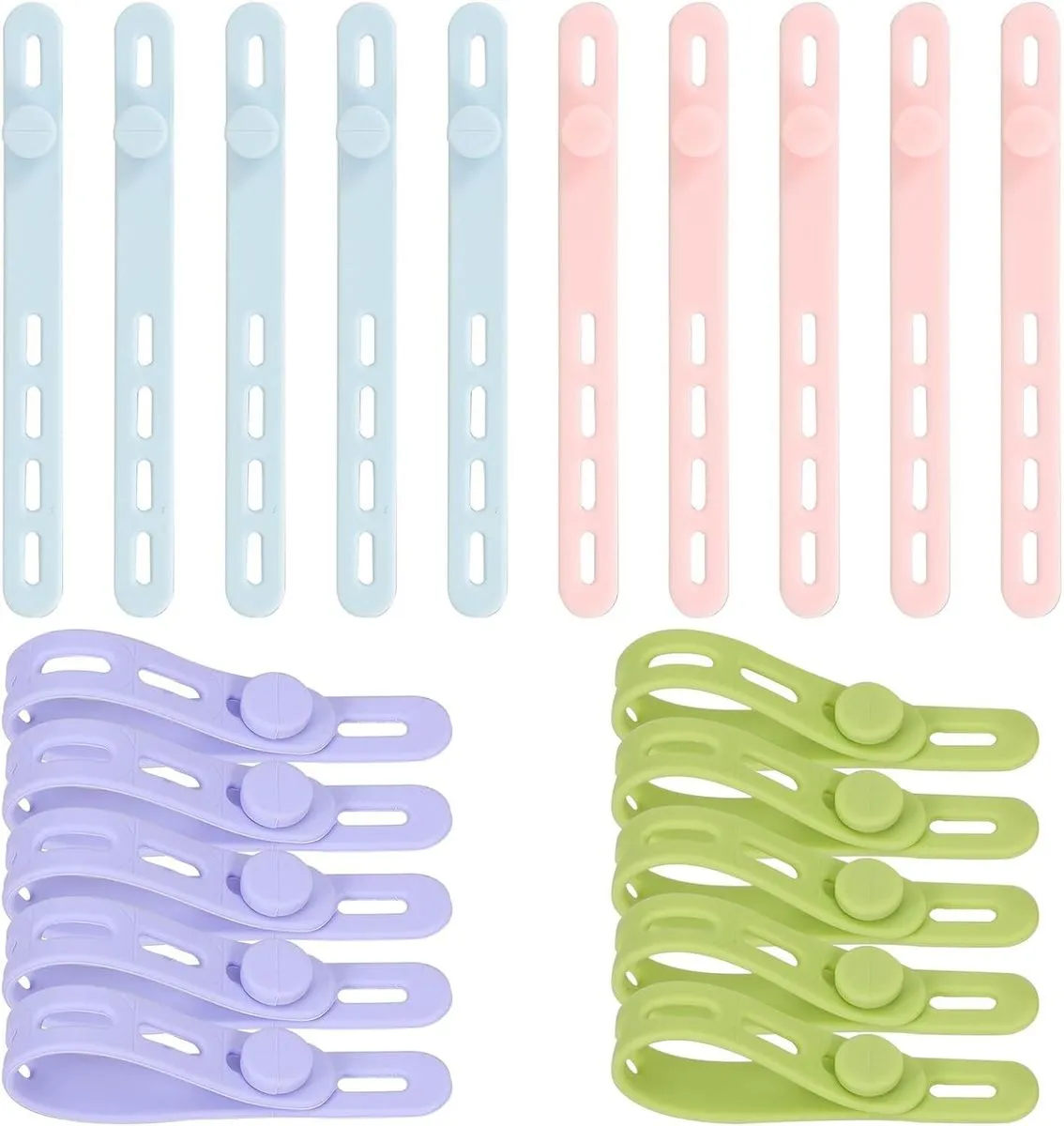 Adjustable Silicone Cable Ties High Elasticity Cord Organizer For Home Off