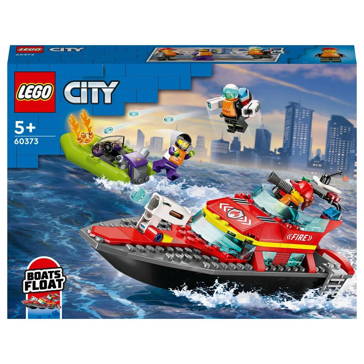 LEGO® City Fire Rescue Boat 60373 Building Toy Set (144 Pieces)