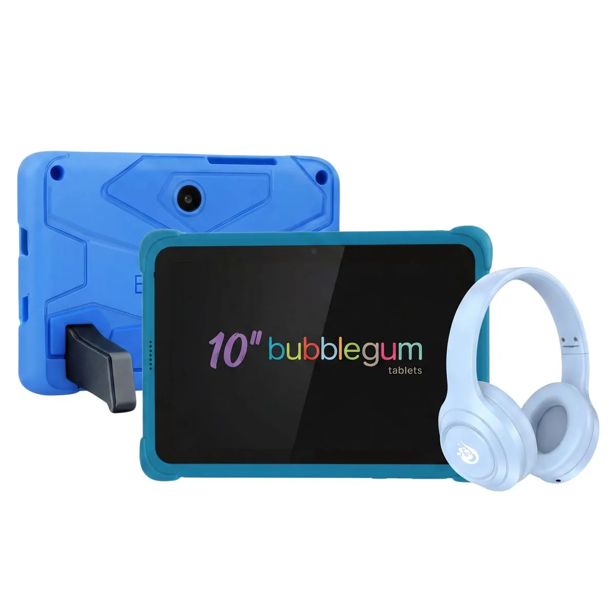 10" Kids Learning Tablet | Cover + Headphones | Bubblegum - Blue