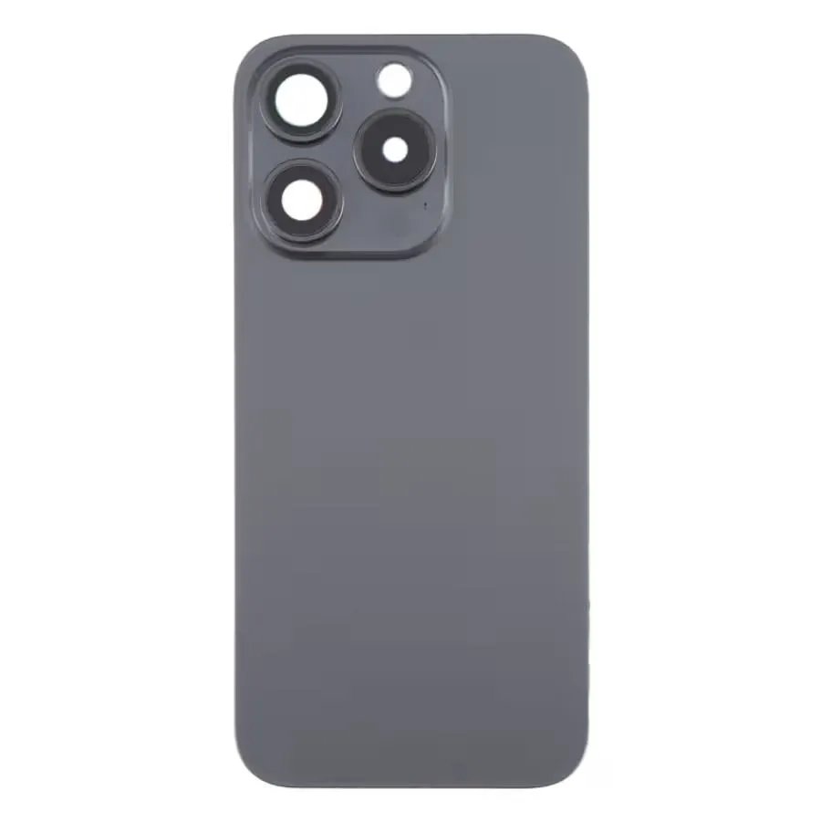 Back Glass Cover with Camera Lens Frame Compatible With iPhone 16 Pro - Black Titanium