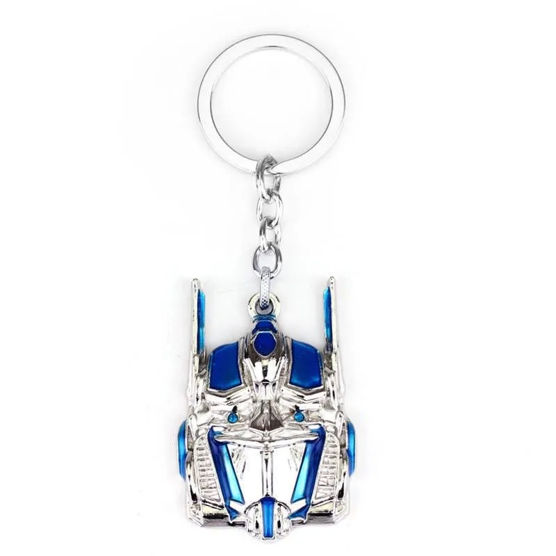 Transformers Autobot Emblem Car Key Chain Fashion Key Ring Pendant - Blue, Silver