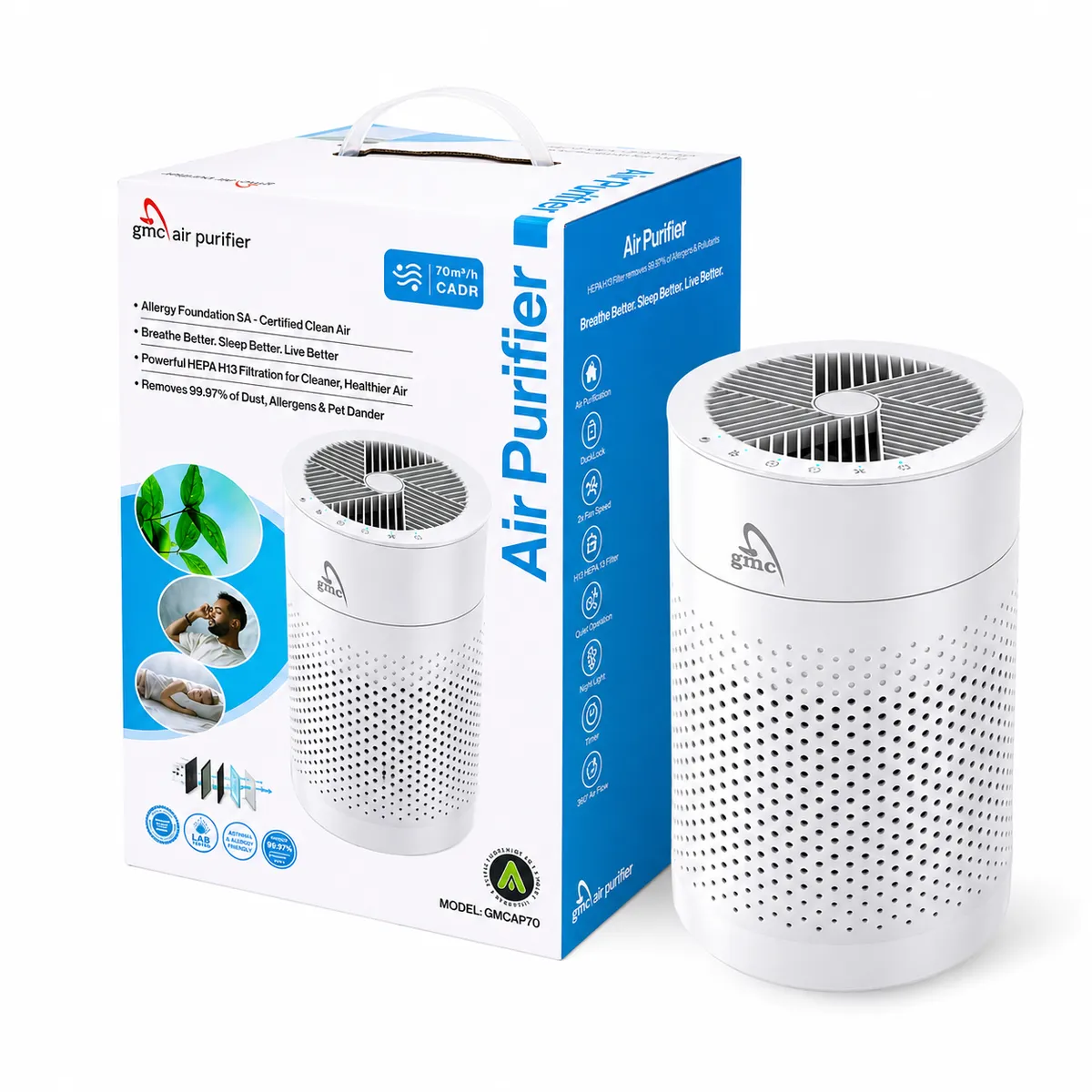GMC - PORTABLE Air Purifier |6 STAGE FILTERATION|AFSA Approved|H13 Filter|