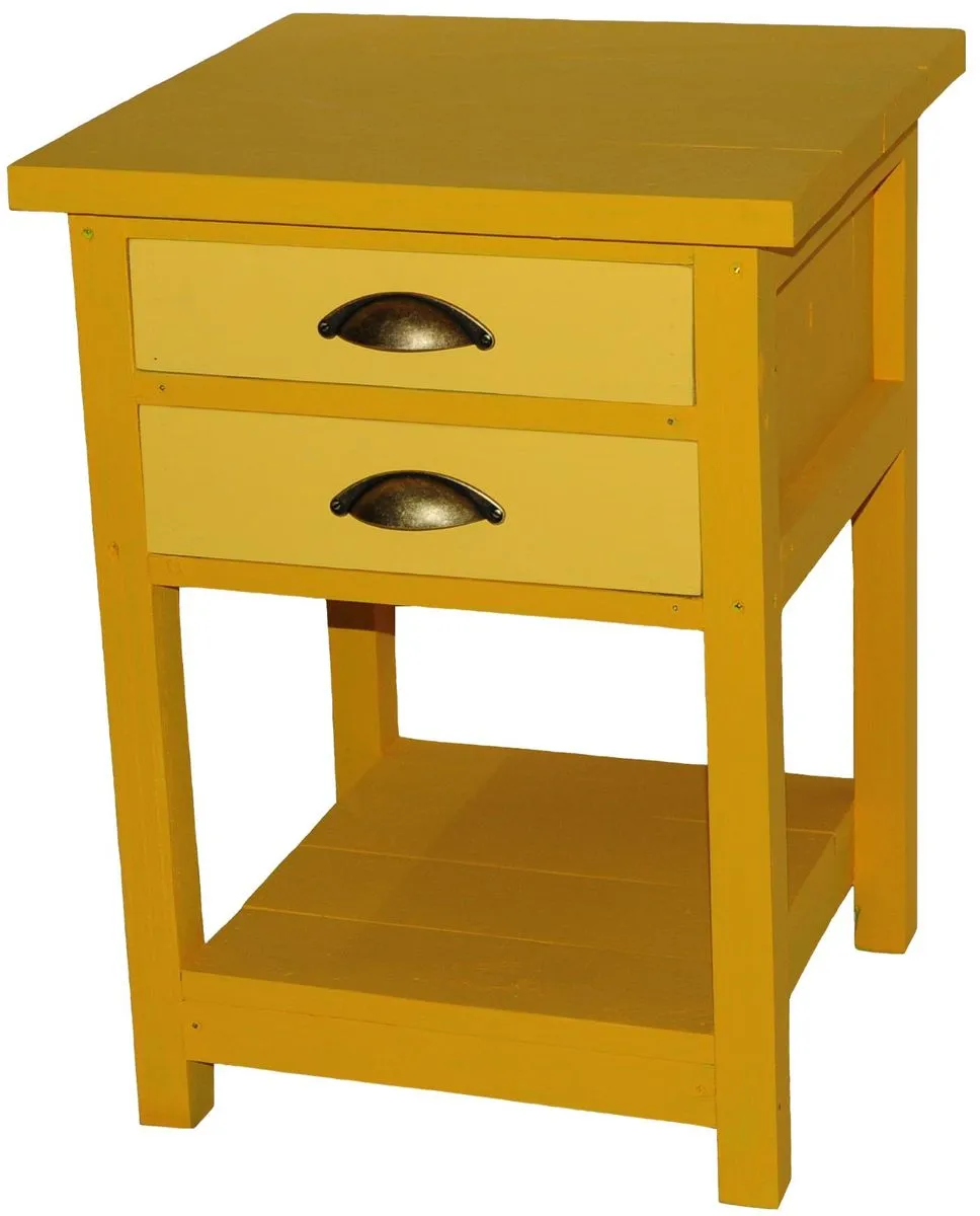 Coloured 2 Drawer Bedside/Side Table/Pedestal/Nightstand crafted from Wood - Auston Sun