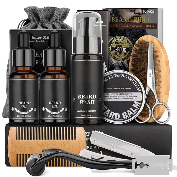 Topika 11 Piece Beard Care Kit for Men, Beard Care Set, Beard Gift Set