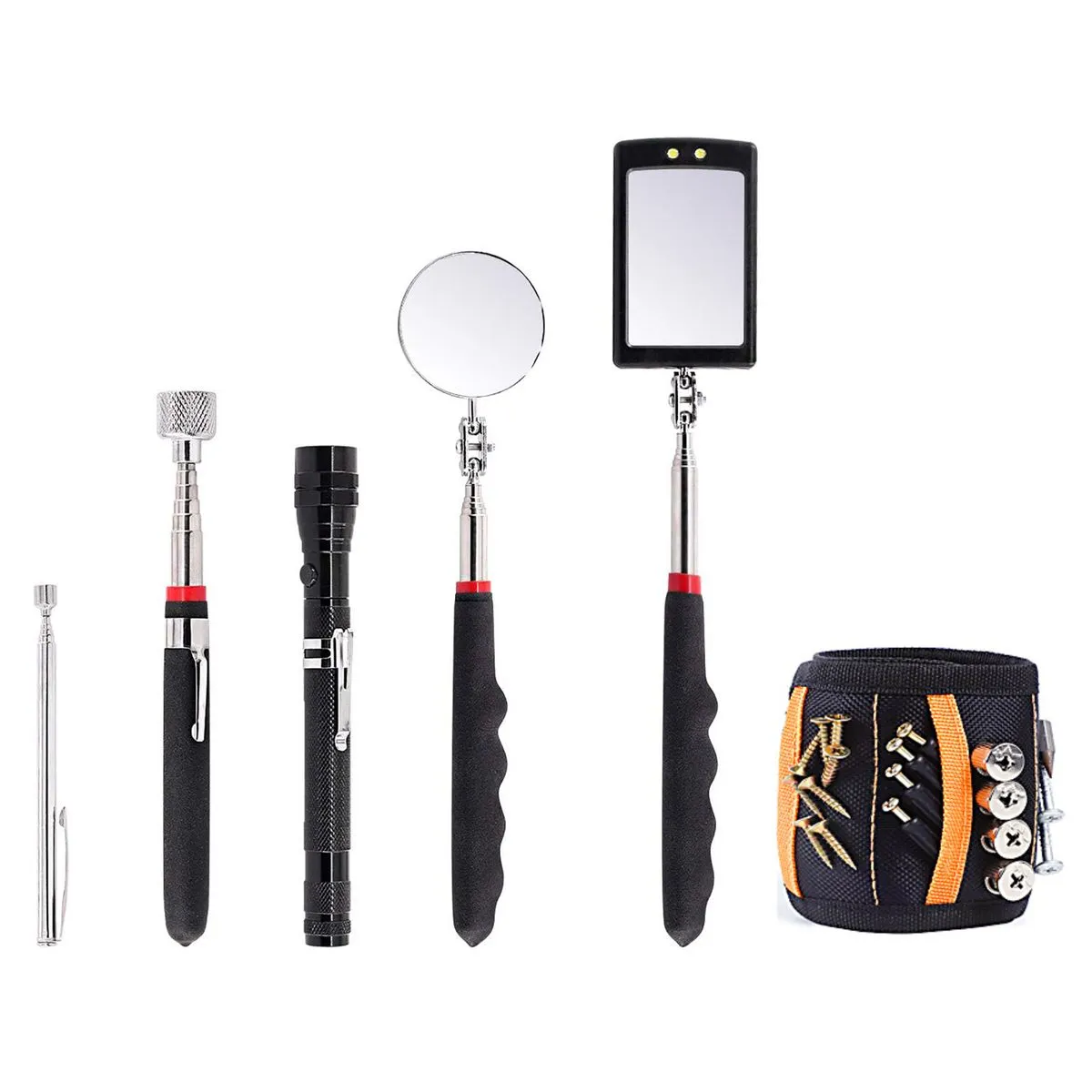 6Pc Extension Magnetic Car Inspection Pick up Tool Kit