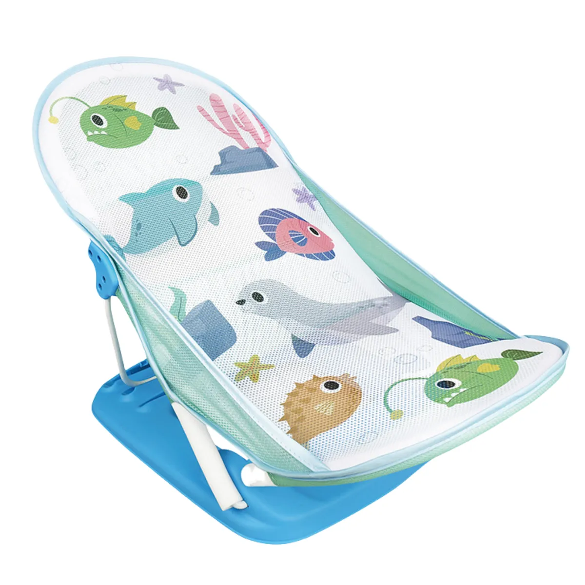 Baby Bathing Frame Baby Bathing Bed Kids Bathing Net Toddler Cool Chair - Blue